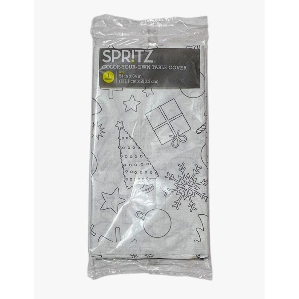 Spritz Christmas Tablecloth Color Your Own Table Cover 54X84 Winter Party Craft